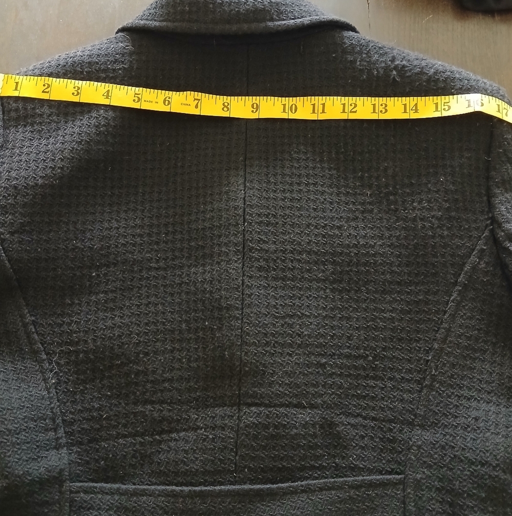 Vintage Black 100% Wool Button Down Blazer Jacket Lined Size:10 - Picture 3 of 11